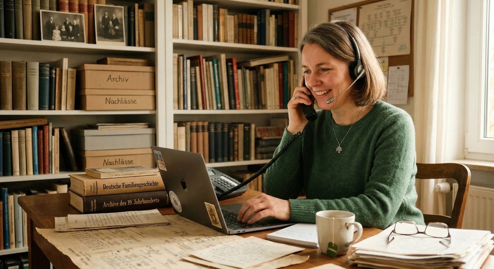 Ida Wurzelwerk am Telefon